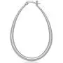 Highstreet Sterling Silver plated oval large hoop earrings for women | easy to wear and Hypoallergenic| silver or gold plated you choose | click top