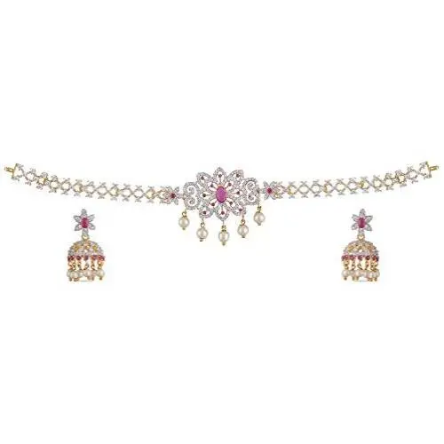 TARINIKA Nakshatra CZ Necklace Set with Pearls for Women and Girl TARINIKA Nakshatra CZ Necklace Set with Pearls for Women and Girl