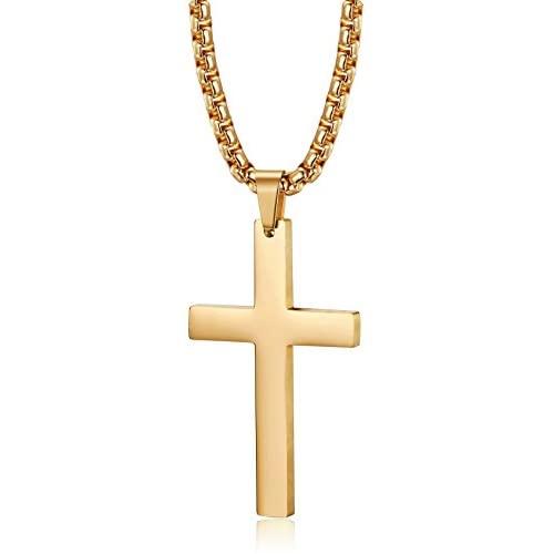 Jstyle Jewelry Mens Cross Necklace for Men Women Stainless Steel Pendant 24 Inch