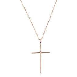 RIAH FASHION Dainty Simple Religious Charm Necklace - Minimal Pendant Delicate Chain Cross Valentines Gift Christian Jewelry