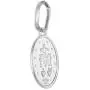 Very Tiny Sterling Silver Miraculous Medal Necklace Oval Virgin Mary Italy 1/2 inch, 0.8mm Chain