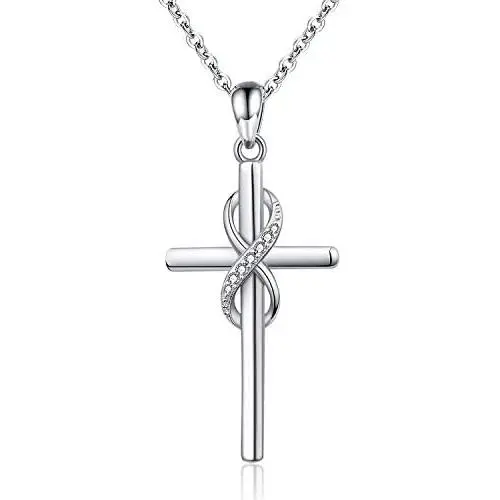 Bolelis 925 Sterling Silver Cross Necklace for Women Infinity Necklace for Girls Love Cross Baptism Pendant Jewelry Gifts for Mom Daughter Family Birthday Valentines or Anniversary Bolelis 925 Sterling Silver Cross Necklace for Women Infinity Necklace for Girls Love Cross Baptism Pendant Jewelry Gifts for Mom Daughter Family Birthday Valentines or Anniversary