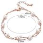 Crystalline Azuria Multi Strand Pearl Bracelet Set Pendant Necklace 18'' Dangle Earrings with Swarovski Crystal Simulated White Pearls Bracelet for Women 8'' 18K Gold Plated
