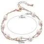 Crystalline Azuria Multi Strand Pearl Bracelet Set Pendant Necklace 18'' Dangle Earrings with Swarovski Crystal Simulated White Pearls Bracelet for Women 8'' 18K Gold Plated