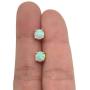 14K Yellow Gold Filled Sterling Silver Fire Opal Gemstone Stud Earring for Women Men, Color White - Blue - Pink - Green - Black, Diameter 3mm - 4mm - 5mm - 6mm