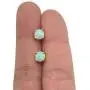 14K Yellow Gold Filled Sterling Silver Fire Opal Gemstone Stud Earring for Women Men, Color White - Blue - Pink - Green - Black, Diameter 3mm - 4mm - 5mm - 6mm