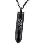 BY Bullet Black Cremation Ashes Urn Necklace Memorial Pendant Keepsake Stainless Steel Jewelry