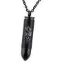 BY Bullet Black Cremation Ashes Urn Necklace Memorial Pendant Keepsake Stainless Steel Jewelry BY Bullet Black Cremation Ashes Urn Necklace Memorial Pendant Keepsake Stainless Steel Jewelry