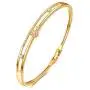 E 18K Gold Plated Bangles Bracelets for Women, Cubic Zirconia, Jewelry Gifts