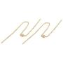 FANCIME 14K Real Solid Yellow Gold Threader Earrings with 2 Natural Round Cut Diamonds 0.03ct Minimalism Long Drop Earrings Fine Jewelry for Women 1.17g