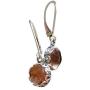 Recycled Antique Pink Depression Glass Sterling Silver Botanical Collection Leverback Earrings