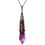 Bivei Retro Brass 12 Faceted Prism Chakra Necklace Witch Dowsing Pendulum Gemstone Quartz Point Top Healing Crystal Pendant Divination Reiki Antique Gift