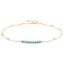 18K Gold Satellite Beaded Curb Ball Chain Choker Turquoise Beads Bar Necklace Handmade Pendant Jewelry Adjustable for Women 16”+ 2”