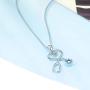 AOBOCO Sterling Silver Stethoscope Necklace Embellished with Crystals from Austria/Simulated Opal Birthstone, Medical Jewelry for Doctor Nurse Medical Student RN Nurse Gifts for Women