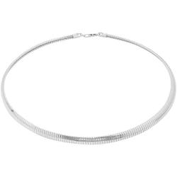 Verona Jewelers 925 Sterling Silver Flexible Italian Flat Omega Chain Necklace- 4MM 6MM Cubetto Italy Wire Necklace Chain 16 18 20