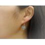 Sterling Silver Synthetic Blue Opal Dragonfly Dangle Earrings