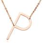 RINHOO Stainless Steel Large Silver Initial Alphabet 26 Big Letters Script Name Pendant Chain Necklace from A-Z
