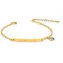 YeGieonr Smile Engraved Synthetic Birthstone Bracelets for Women,Dainty Gold Bracelet with AAA Cubic Zirconia,Personalized Bracelet Gift