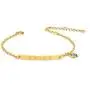 YeGieonr Smile Engraved Synthetic Birthstone Bracelets for Women,Dainty Gold Bracelet with AAA Cubic Zirconia,Personalized Bracelet Gift