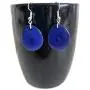 Tagua Earrings in Blue, Vegetable Ivory Dangle Earrings TAG272, Organic Earrings, Tagua Earrings Royal Blue