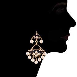 I Jewels 18k Gold Plated Indian Wedding Bollywood Kundan Meenakari Necklace Jewelry Set for Women