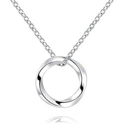 Dainty Circle Pendant Necklace Womens Eternity Mobius Circle of Life Jewelry 925 Sterling Silver Birthday Mothers Day Gift for Mom/Wife/Girlfriend/Girls