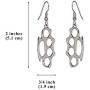 Brass Knuckles Polished Silver Finish Dangle Earrings