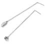 SILVERCUTE Cat Ear Kitten Charm Necklace BFF Friendship Jewelry 925 Sterling Silver 18'' Chain Rainbow CZ or Pearl Cat Ear Pendant