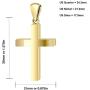 US Jewels Mens 14k Yellow Gold Christian Cross Pendant, 35mm