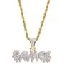 BLINGMC Hip Hop Men Jewelry Personality Letter Savage Bling Copper Pendant Name Necklace Personalized Iced Out Necklace