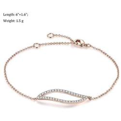 FANCIME Rose Gold Plated Tennis Bracelet Cubic Zirconia Teardrop/Infinity Flower Tennis Link Bracelet Hypoallergenic Simple Elegant Jewelry for Women Girls