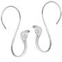 Edgy Curled King Cobra .925 Sterling Silver Snake Dangle Earrings