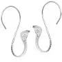 Edgy Curled King Cobra .925 Sterling Silver Snake Dangle Earrings