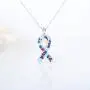 LGSY Ribbon Autism Awareness Puzzle Cage Pendants for Pearl Jewelry Making Sterling Silver, Design Pearl Cage Pendants for Adorable Gift
