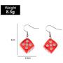 Dice Earrings Punk Resin Disco Dancing Earrings Set Dice Earring Cube Square Dice Charm Drop Earrings Geometric 3D Dice Earrings Hip Hop Night Club Party Jewelry for Women Girls-6