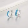 JRSIAL Small Hinged Opal Hoop Earrings Silver Plated Fashion Jewelry for Women Party Fashion Dainty Earring Gifts Unisex