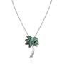GemStar USA Sterling Silver Abalone or Simulated Turquoise Polished Palm Tree Slide Pendant Necklace