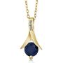 Gem Stone King 3.05 Ct Blue Sapphire Diamond 18K Yellow Gold Plated Silver Pendant Earrings Set