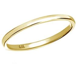 Sterling Silver or 14K Gold-Plated Baby Ring (2mm Band)