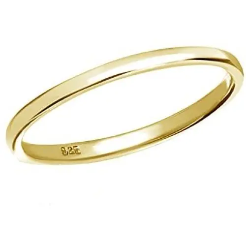 Sterling Silver or 14K Gold-Plated Baby Ring (2mm Band)