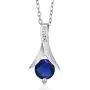 Gem Stone King 925 Sterling Silver Simulated Sapphire Pendant Necklace and Earrings Set 2.40 Cttw Round with 18 Inch Silver Chain Gem Stone King 925 Sterling Silver Simulated Sapphire Pendant Necklace and Earrings Set 2.40 Cttw Round with 18 Inch Silver Chain