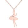 MANZHEN Rose Gold Ballerina Dancer Recital Gift Ballet Dance with Initial Alphabet Pendant Necklace Girls Jewelry (S)