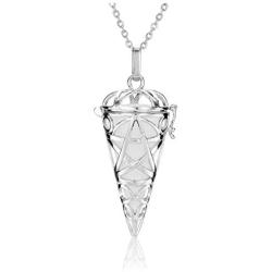 MANIFO Crystal Locket Pendant Necklace Reiki Healing Gemstone Point Necklaces Jewelry