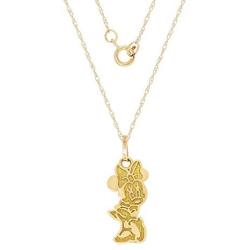 Disney Minnie Mouse 10KT Yellow Gold Pendant Necklace, 18 Inch Chain; Jewelry for Women