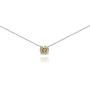 Sterling Silver Golden Shadow Solitaire Choker Necklace Made with Swarovski Crystal
