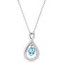 Sllaiss 925 Sterling Silver Infinity Pendant Necklace Blue Heart Swarovski Crystal Sapphire 18K Endless Pendant Necklace for Women Jewelry Gift for Anniversary