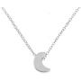 Wanderer Moon Pendant Necklace, High Polished Gold Silver Crescent Star-shaped Short Necklace Chain Jewellery for Women and Girls