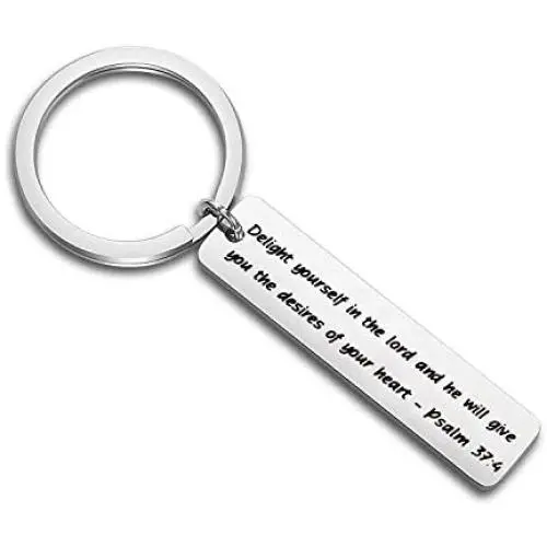 Gzrlyf Psalm 37:4 Keychain Delight Yourself in The Lord Bible Verse Keychain Christian Gifts Gzrlyf Psalm 37:4 Keychain Delight Yourself in The Lord Bible Verse Keychain Christian Gifts