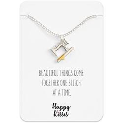Sewing Machine Necklace – Gift For Quilter or a Woman that Sews - Beautiful Things Come Together One Stitch At A Time.