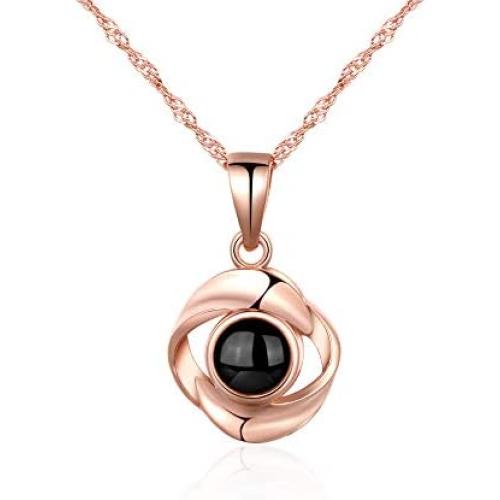 Tasnunisa 925 Sterling Silver Pendant Necklace I Love You Necklace 100 Languages Love Necklaces for Women Best Gift for Her